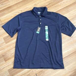 Navy blue men’s polo shirt by Kirkland is brand new with tags